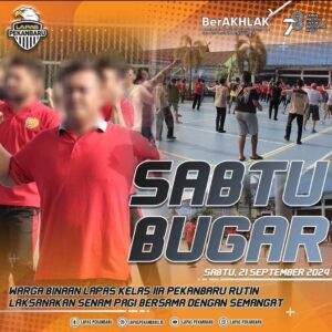 Terapkan Pola Hidup Sehat, Warga Binaan Lapas Pekanbaru Rutin Laksanakan Senam Pagi Bersama