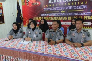 Lapas Pekanbaru Ikuti Upacara Pelantikan Pimpinan Tinggi Madya dan Pejabat Fungsional Ahli Utama Kemenkumham secara Virtual