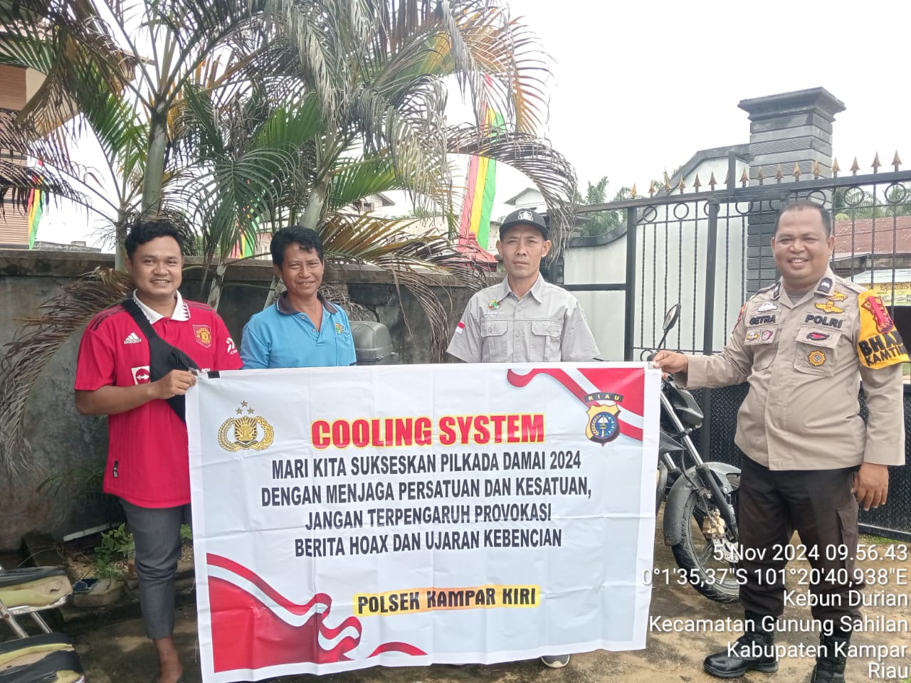 Melalui Bhan Kapolsek Kampar Kiri Hadir di Tengah Masyarakat Laksanakan Cooling System