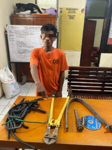 10 Bulan DPO, Pelaku Pencurian Kabel Milik PT PHR di Ringkus Polsek Tapung