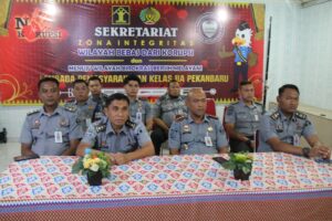 Tingkatkan Kewaspadaan Jelang Nataru, Lapas Pekanbaru Ikuti Pengarahan Dirpamintel