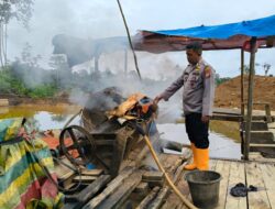 Polsek Hulu Kuantan Tertibkan Aktivitas Penambangan Emas Tanpa Izin (PETI) di Desa Tanjung