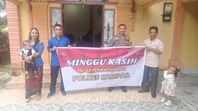 Polsek Perhentian Raja Gelar Minggu Kasih, Patroli Gereja dan Sampaikan Himbauan Keamanan kepada Warga   