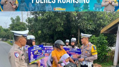 Satgas Preemtif Polres Kuansing Sosialisasikan dan Sebarkan Brosur Operasi Keselamatan Lancang Kuning 2025