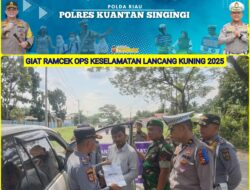 Polres Kuansing Laksanakan Ramp Check Kelayakan Bus dan Angkutan Penumpang Dalam Operasi Keselamatan Lancang Kuning 2025