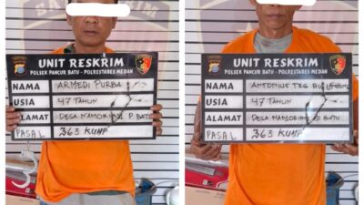 Polsek Pancur Batu Berhasil Mengamankan 2 Pelaku, Pencuri Spesialis Bongkar Rumah.