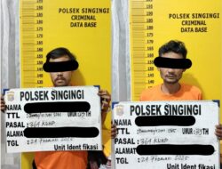 Polsek Singingi Amankan Dua Pelaku Pencurian Buah Kelapa Sawit di Desa Sungai Bawang