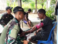 Satgas Pamtas RI-RDTL Sektor Barat Yonarhanud 15/DBY Pos Aplal Gelar Kegiatan Kesehatan Keliling