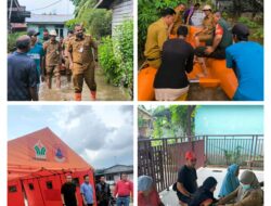 Gerak Cepat Camat Payung Sekaki, meninjau Langsung Pemukiman Masyarakat Yang Terdampak Banjir Dijalan pemudi Ujung.