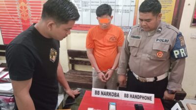 Polsek Rambah Hilir Tangkap Residivis Narkoba Jenis Sabu.