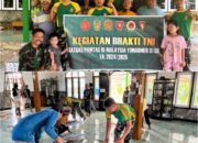 Satgas Pamtas dan Warga Tabur Lestari Bersatu Perbaiki Masjid Baitul Rohman”