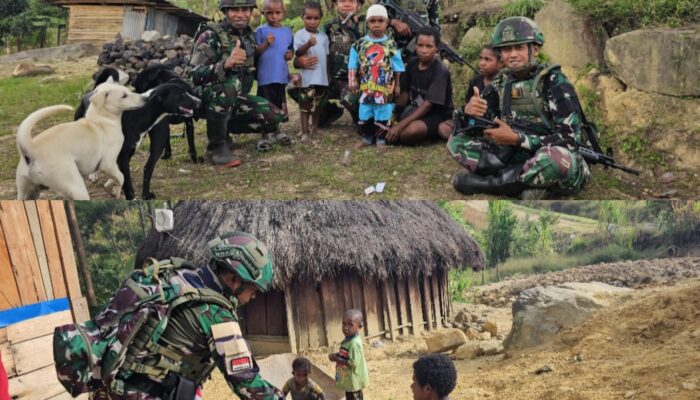 Satgas 521/DY Hadirkan Senyum Anak Papua Lewat Aksi Kemanusiaan di Walesi”