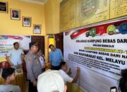 Kapolsek TPTM IPDA Boni ferdi Sagala melakukan kegiatan  deklarasi kampung anti narkoba di aula kelurahan Melayu besar kota kecamatan TPTM