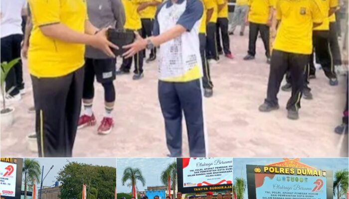 Kejari Dumai Ikuti Olahraga Bersama Polres Dumai Peringati HUT Bhayangkara ke-79