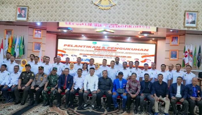 Wakil Bupati Rohil Jhony Charles hadiri pelantikan dan pengukuhan  KONI Rohil periode 2025 -2029 di gedung Misran rais Bagan siapi api