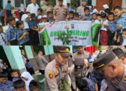 Polsek Bukit Kapur Tanam Pohon Bersama Siswa SD dalam Program Green Policing