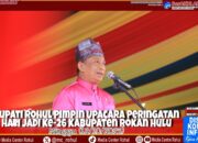 Rintik Hujan Tidak Mengurangi Semangat Kebersamaan Dalam Upacara Peringatan Hari Jadi Kabupetan Rokan Hulu Ke-26