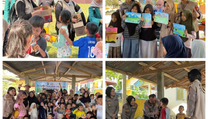 Keceriaan Anak-anak Agam Korban Galodo di Tenda Pengungsian