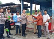 Kapolsek Kampar ‘Sentuh’ Pos Satkamling Pulau Sarak, ‘Berikan’ Bantuan & ‘Pimpin’ Gotong Royong, ‘Harkamtibmas’ Terjaga