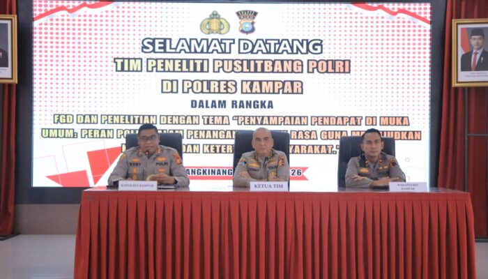 Sinergi Polres Kampar dan Puslitbang Polri Perkuat Penanganan Unjuk Rasa