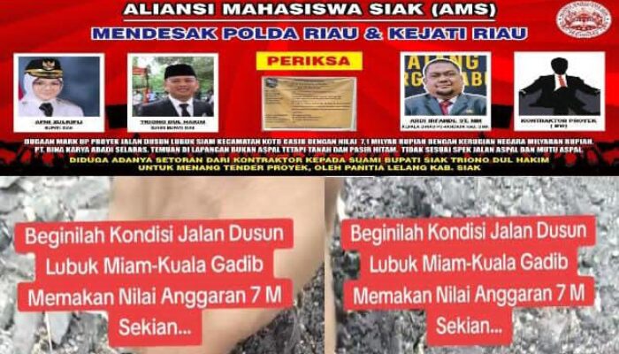 Diduga Dinas PUPR Siak Lakukan Pembohongan Publik, Pengaspalan Jalan Lubuk Miyam Koto Gasib Tidak Sesuai Spek Hingga Bisa Dilebur Dengan Jari Tangan