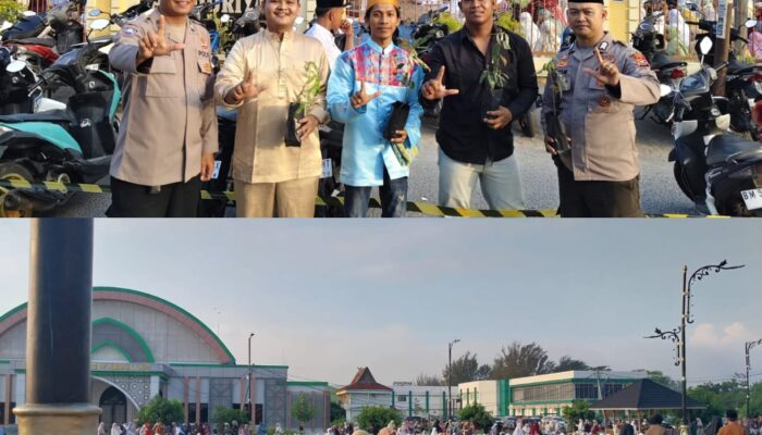 Rayakan Idul Fitri dan Hari Hutan, Polres Dumai beserta Polsek Jajaran Berbagi Sedekah THR Bibit Pohon