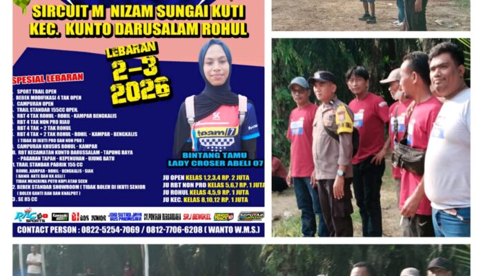 Personil Polsek Kunto Darussalam Melaksanakan Pengamanan ‘MOTOR CROSS’ Pada Kegiatan Perayaan Hari Aidul Fitri 1 Syawal 1447 H