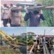 Gotong Royong Bersama, Sinergi Polri Aparatur Pemerintah dan Masyarakat Bongkar Material Jembatan Penghubung Kelurahan Bumi Ayu dan Bukit Datuk