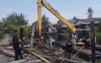 Wujudkan Konektivitas Warga, Polres Dumai Terus Kebut Pembangunan Jembatan Merah Putih Presisi Tahap II