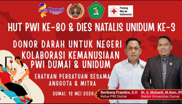 Besok, PWI Dumai dan Unidum Gelar Seminar Jurnalistik dan Donor Darah