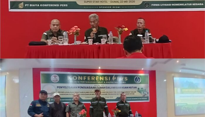 Konferensi Pers Penyelesaian Lahan Kawasan Hutan di Dumai, Petani Desak Kepastian Hukum