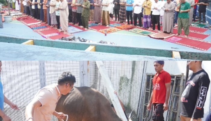 Rutan Kelas I Pekanbaru Gelar Shalat Idul Adha dan Penyembelihan Hewan Kurban, Wujudkan Kebersamaan dan Kepedulian