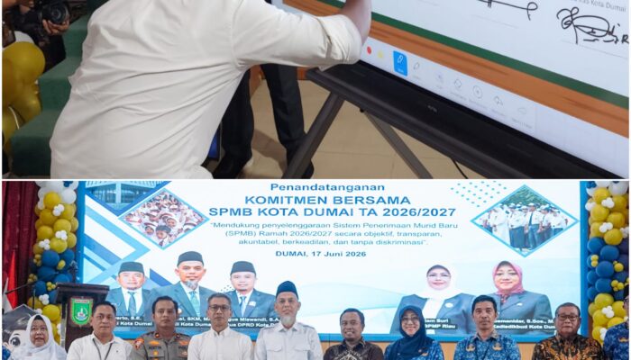 Komitmen Wujudkan SPMB Berintegritas, PWI Dumai Teken Pakta Integritas Bersama Pemko
