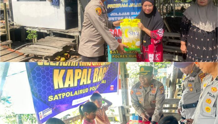Polres Dumai Gelar Program JALUR, Bagikan Bansos dan Pengobatan Gratis di Pesisir Pangkalan Sesai