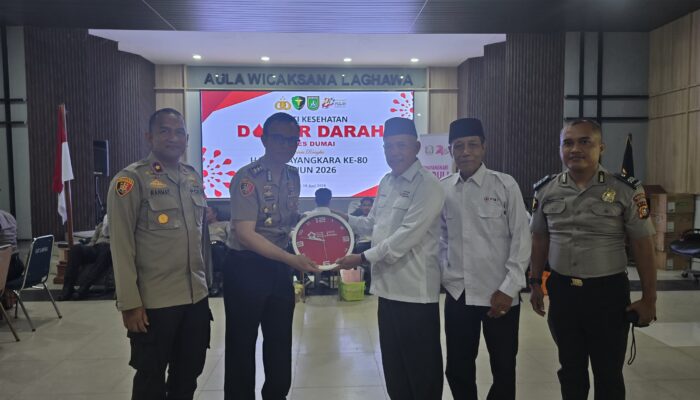 Polres Dumai Gelar Donor Darah Sambut Hari Bhayangkara ke-80, Terkumpul 49 Kantong Darah