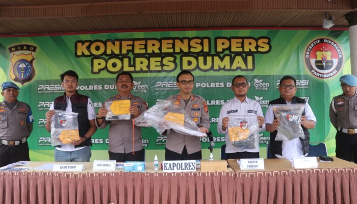 Polres Dumai Gelar Rilis Kasus Pembunuhan di Bukit Timah, Pelaku Terancam Hukuman Seumur Hidup