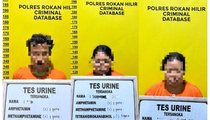 Perang Melawan Narkoba Terus Digencarkan, Satres Narkoba Polres Rohil Ringkus Tiga Terduga dan Sita Sejumlah Barang Bukti