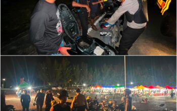 Tim RAGA Polsek Bukit Kapur Sisir Titik Rawan, Antisipasi Premanisme Geng Motor