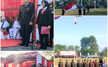 Kapolsek Boy Setiawan Kawal Upacara HUT ke-81 RI di Bukit Kapur