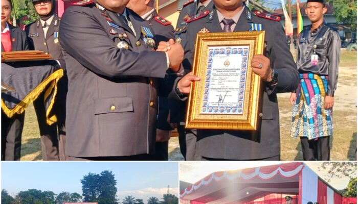IPTU Apriadi Raih Penghargaan Kapolda Riau Diserahkan di Upacara HUT RI ke-81