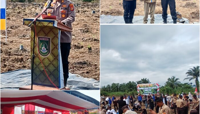 Polsek Medang Kampai Suprizal Bersama Poktan Almadani Tanam Jagung Kuartal III 