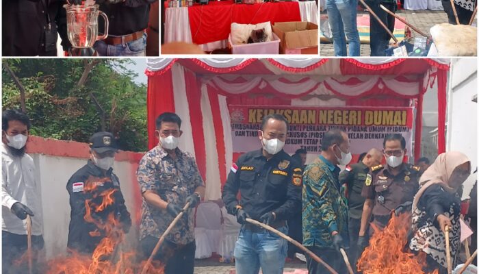 Andry Irawan Kasi P2 Bea Cukai Dumai Hadiri Pemusnahan Barang Bukti Kejari