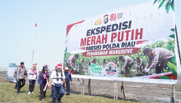 Ekspedisi Merah Putih Presisi Polda Riau Dorong Rehabilitasi 500 Hektare Mangrove di Kuala Selat