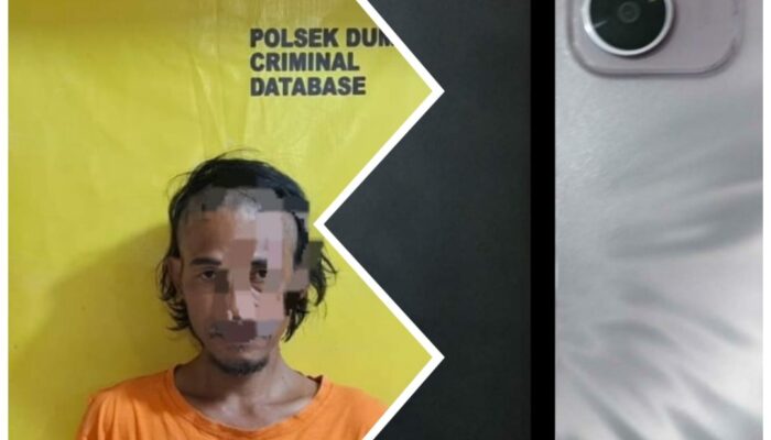 POLSEK DUMAI BARAT AKP DEDI NOFARIZAL UNGKAP KASUS PENCURIAN DUA UNIT HANDPHONE