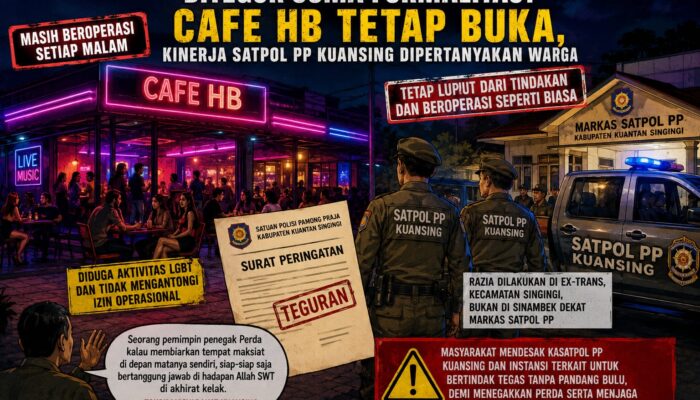 Ditegur Cuma Formalitas! Cafe HB Tetap Buka, Diduga Kasatpol PP Kuansing Suka Ke Cafe HB?