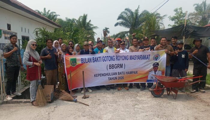 Kepenghuluan batu hampar lakukan kegiatan BBRGM tahun 2026 bersama upika kecamatan dan masyarakat