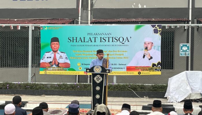 Satukan Doa dan Harapan Lapas Bengkalis Gelar Sholat Istisqa Bersama Warga Binaan