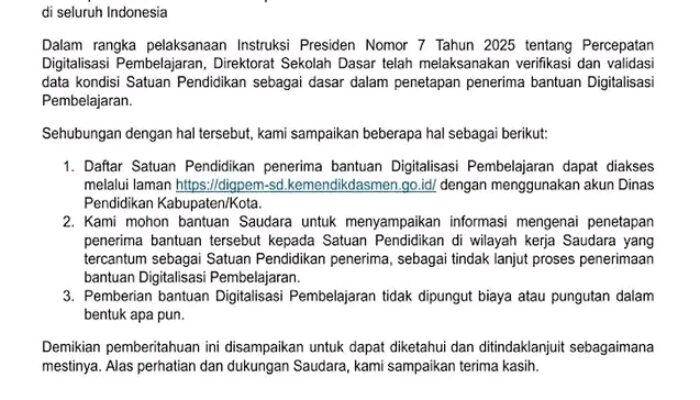 Kabar Baik untuk Sekolah Dasar !!!  Kemendikdasmen Siapkan Bantuan Papan Interaktif Digital untuk tahun 2026