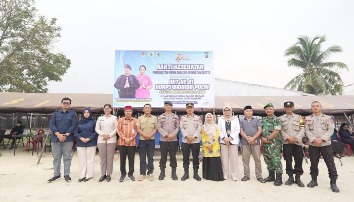 HUT Ke-81 Korps Brimob Polri, Brimob Riau Hadir Bersama Masyarakat melalui Bakti Kesehatan Gratis