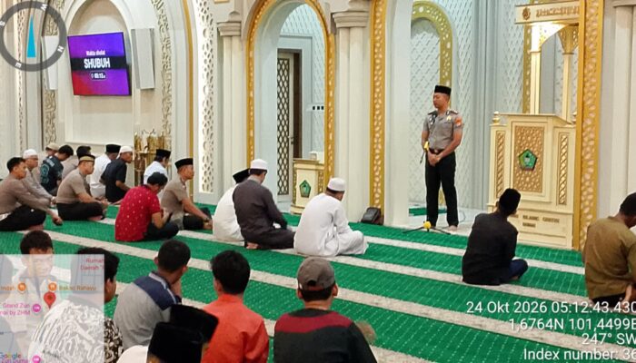 Polres Dumai Laksanakan Subuh Keliling di Tiga Masjid, Perkuat Kedekatan Polri dengan Masyarakat